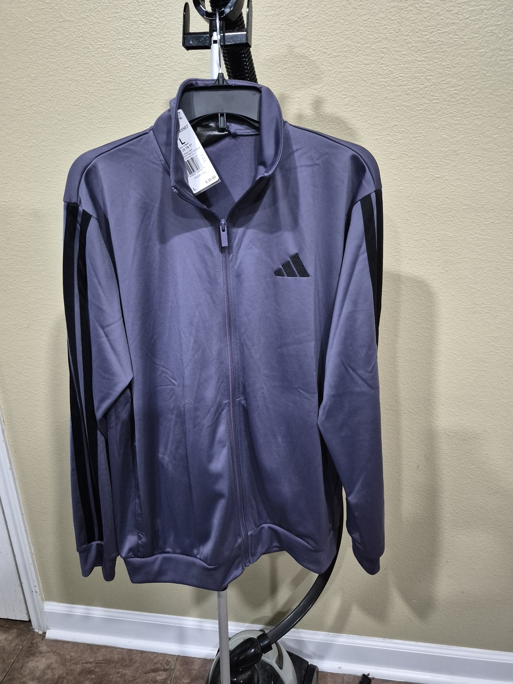 Adidas Men’s Purple/Black Track Suit - Lightweight Full-Zip Size L - Picture 4 of 4